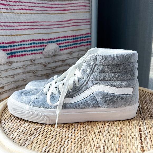 Vans U Sk8-Hi Faux Fur Drizzle Blanc-De-Blanc High Top Sneakers Women’s Size 10 - Picture 4 of 8